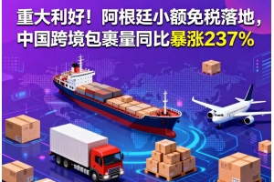 重大利好！阿根廷小額免稅落地，中國跨境包裹量同比暴漲237%