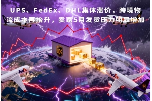 UPS、FedEx、DHL集體漲價，跨境物流成本再抬升，賣家5月發貨壓力明顯增加